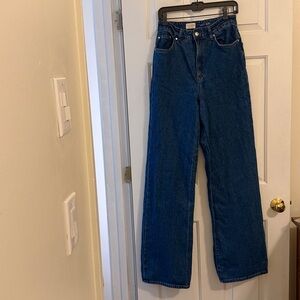 Women’s Pilcro Dark Blue Wide Leg Denim Jeans, size 29 Tall, Style 11036